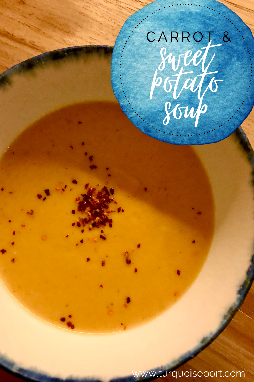 Quick carrot & sweet potato soup