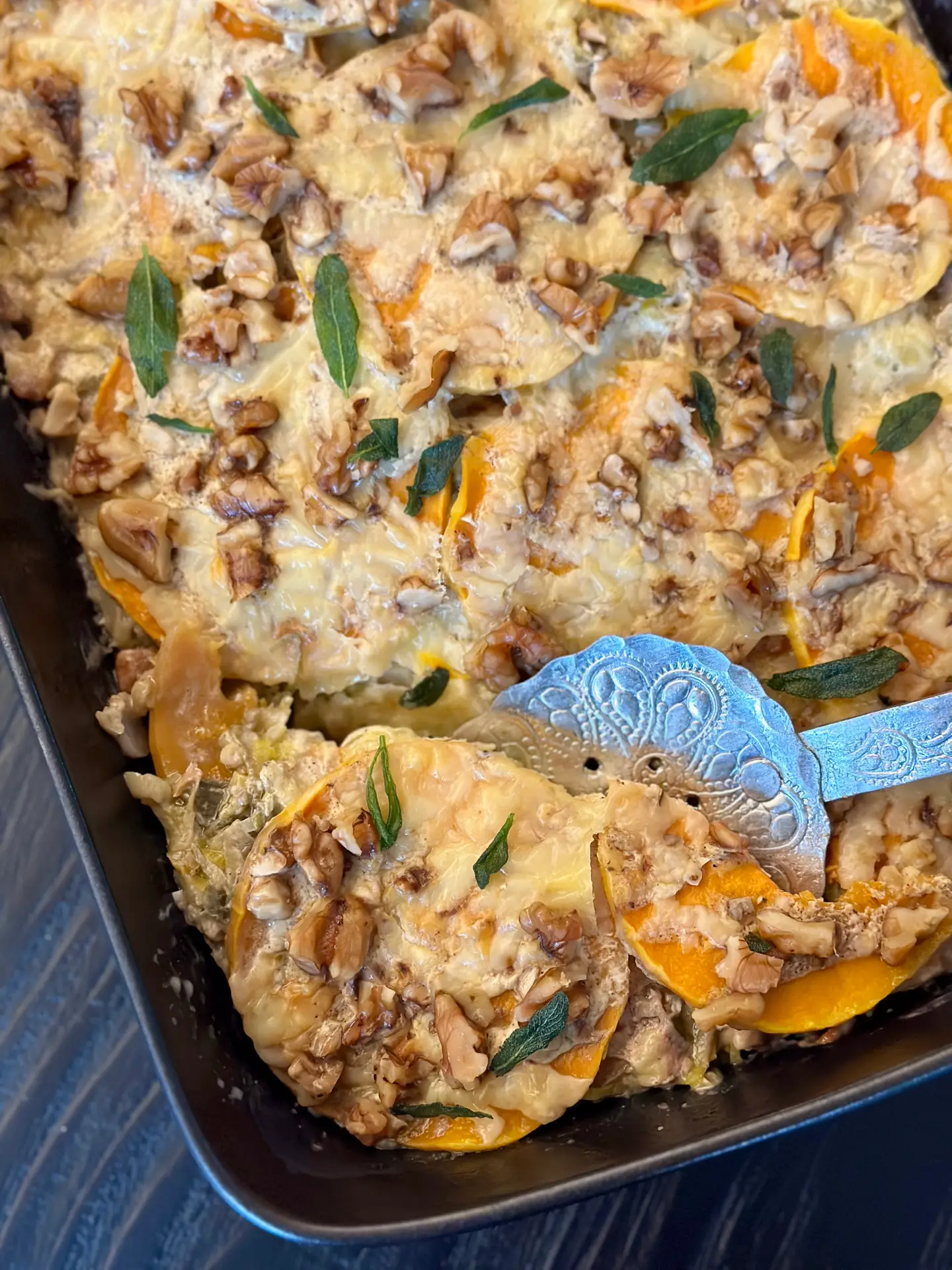 Butternut Squash Gratin with Walnuts & Sage